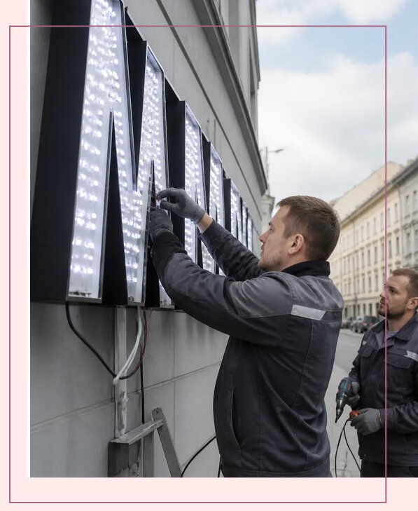 Изготовление и монтаж светодиодных LED вывесок в Ессентуках