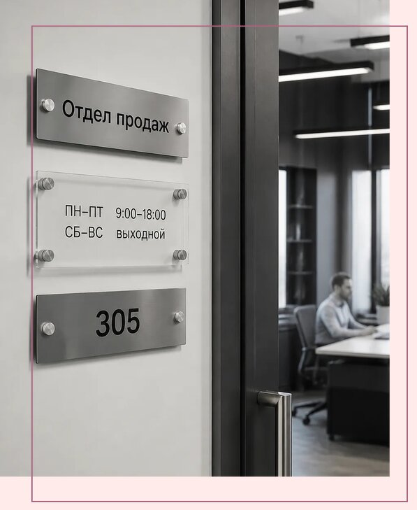Офисные таблички на дверь в Ессентуках по цене от 4997 р. | Аванза-Ссн